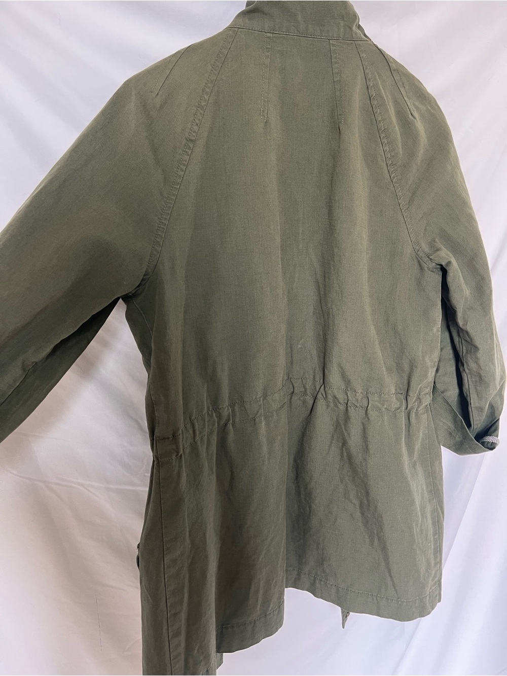LOFT Olive Utility Jacket with Drawstring Waist - Picture 9 of 9